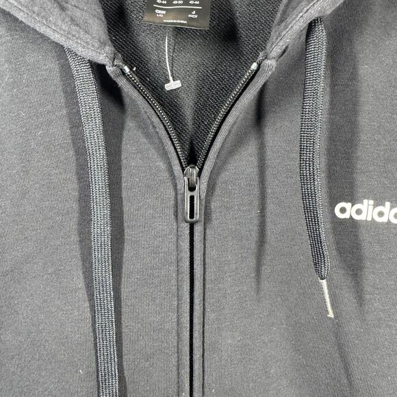 Adidas Sweatshirt Women L Black White Full Zip Streetwear Active Athleisure Walk - Picture 4 of 8